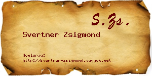 Svertner Zsigmond névjegykártya